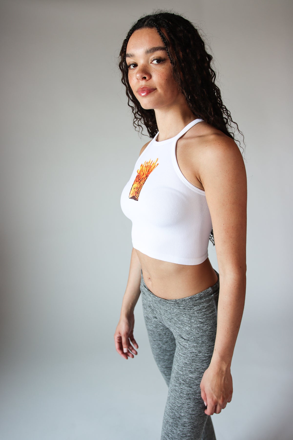 Hot Fries High Neck Seamless Tank Top