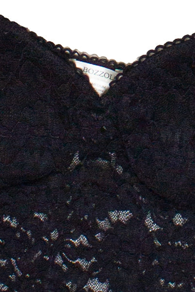 Lace Bustier Tank Top - Black