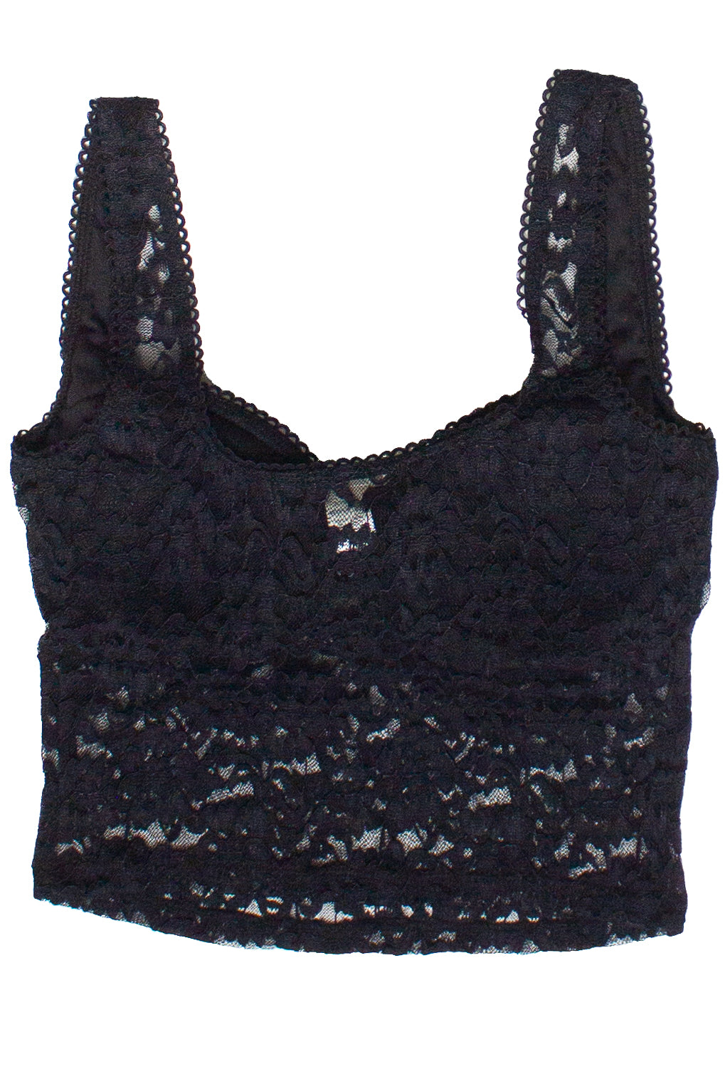 Lace Bustier Tank Top - Black