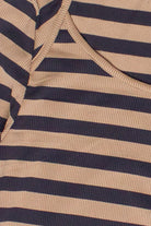 Striped Envelope Neck Long Sleeve Top 