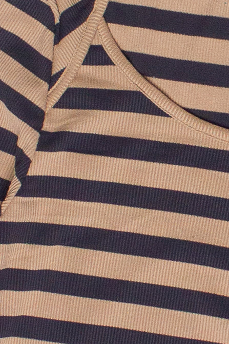 Striped Envelope Neck Long Sleeve Top 