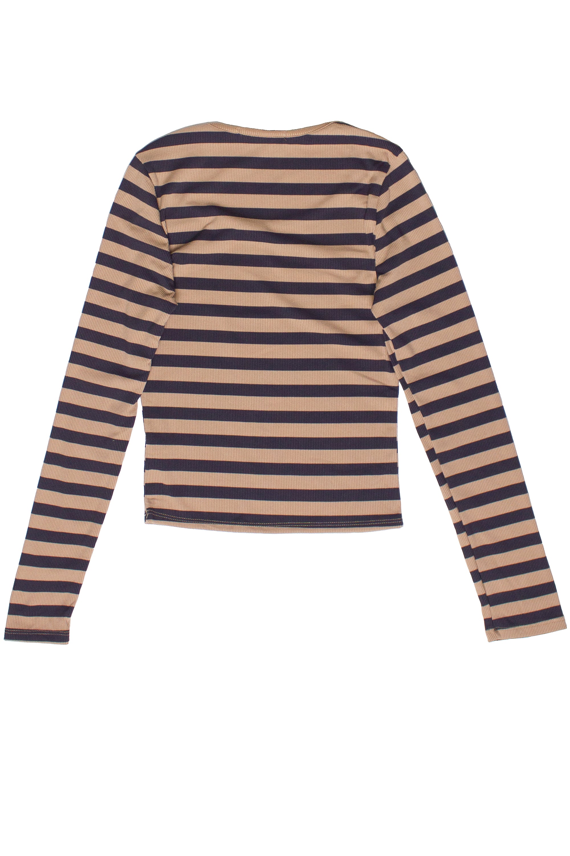 Striped Envelope Neck Long Sleeve Top 
