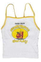 Organic Oranges Shirred Tank Top - White