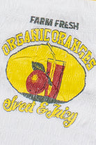 Organic Oranges Shirred Tank Top - White