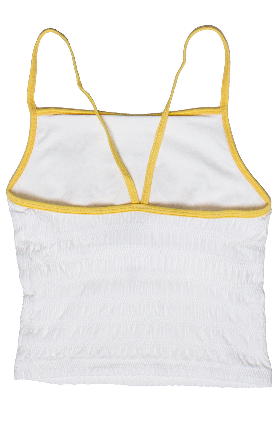 Organic Oranges Shirred Tank Top - White