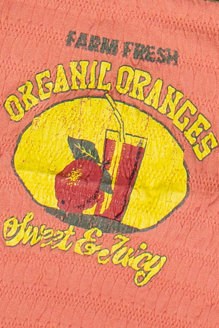 Organic Oranges Shirred Tank Top - Coral