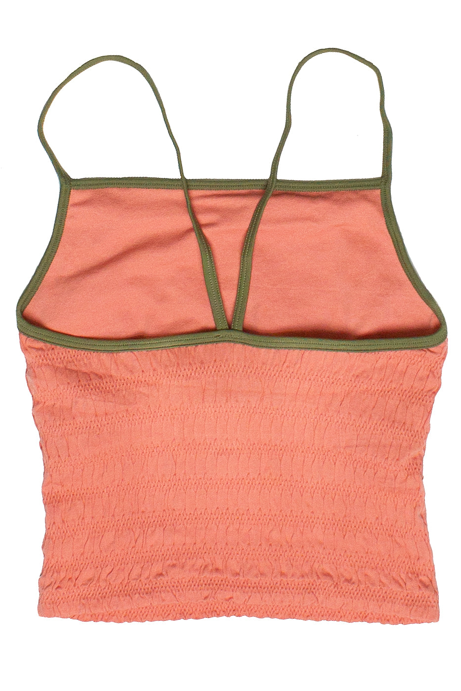 Organic Oranges Shirred Tank Top - Coral