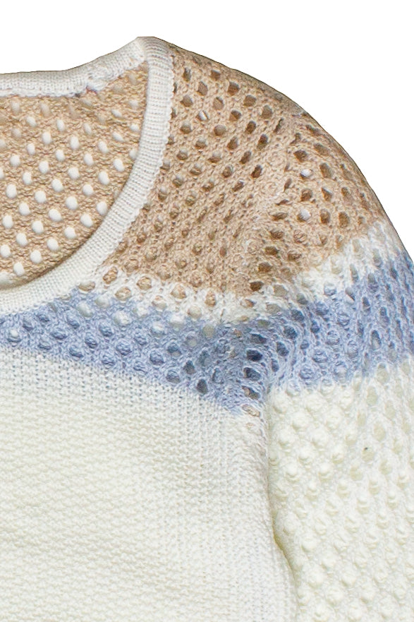 Beachy Stripe Open Knit Sweater