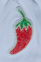 Beaded Patch Tube Top - Light Blue