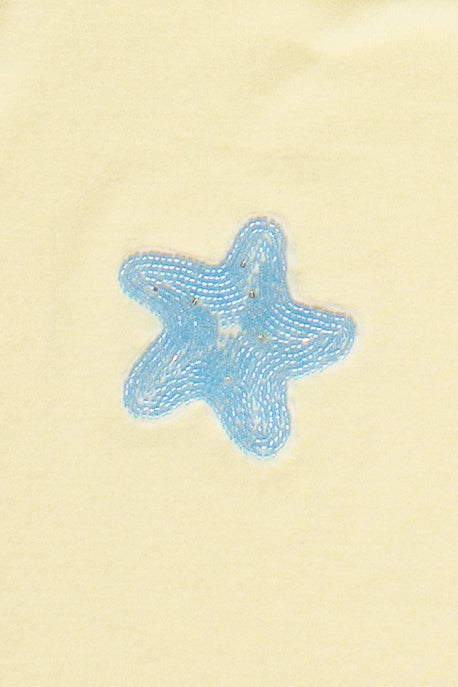 Seaside Beaded Patch Baby Tee - Yellow