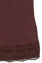 Ribbon Bow Lace Trim Cami - Brown