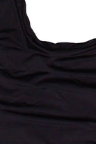 Cowl Neck Ruched Halter Top - Black