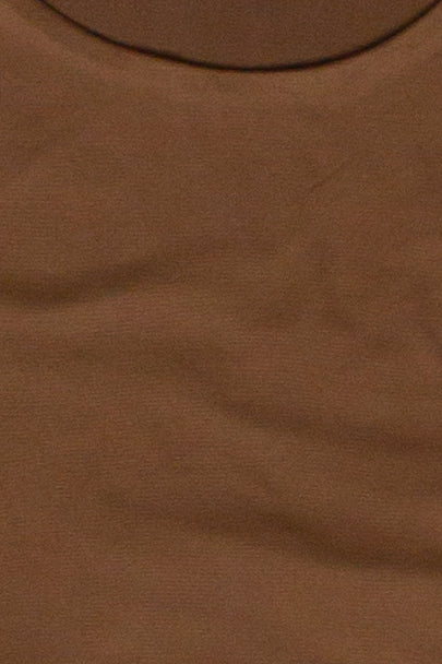 Double Layer Basic Long Sleeve T-Shirt - Brown