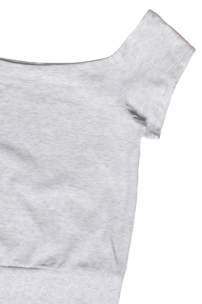 Heather Gray Off The Shoulder Crop Top