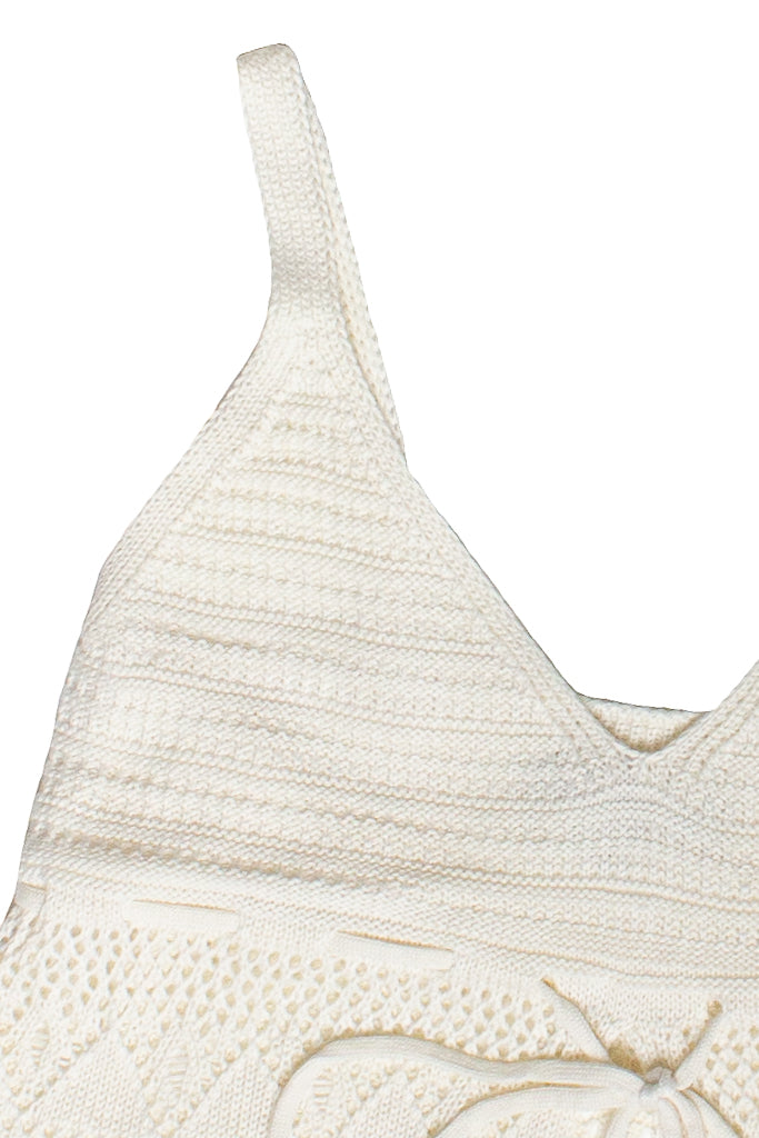 Mixed Open Knit Flyaway Tank Top