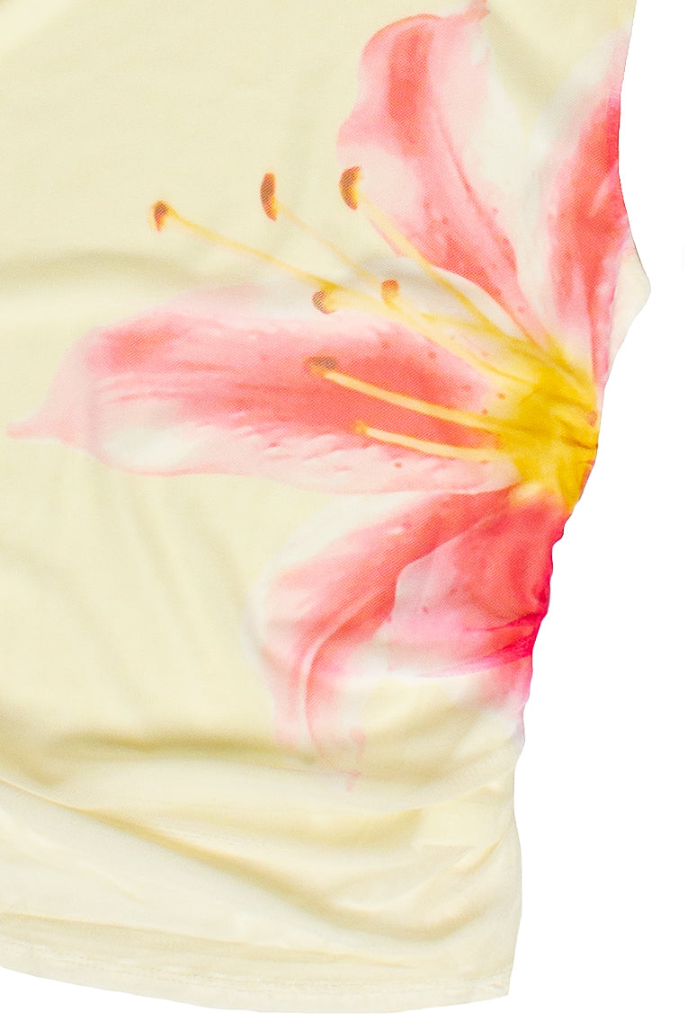 Lily Mesh Side Ruched Tank Top