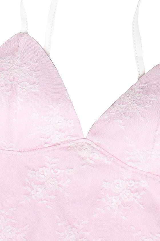 Lace Bustier Cami - Pink