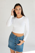 Long Sleeve Crew Neck Crop Top
