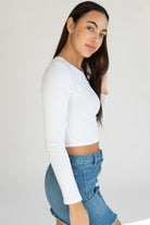 Long Sleeve Crew Neck Crop Top
