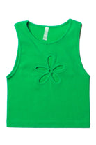 Kelly Green Flower Cutout Seamless Tank