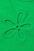 Kelly Green Flower Cutout Seamless Tank