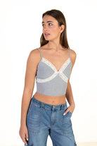 Grey Lace Trim Cami