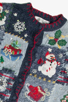 Vintage Blue Ugly Christmas Cardigan 60910