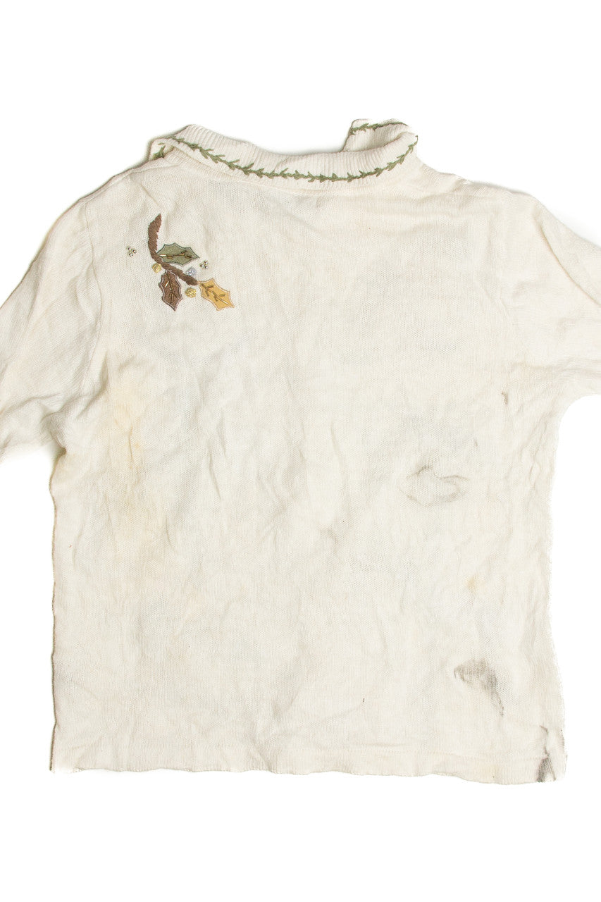 Vintage White Ugly Christmas Cardigan 59951
