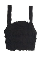 Black Tiered Crop Tank