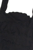 Black Tiered Crop Tank