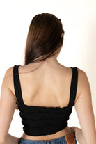 Black Tiered Crop Tank