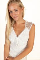 White Sweetheart Lace Top