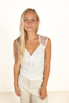 White Sweetheart Lace Top