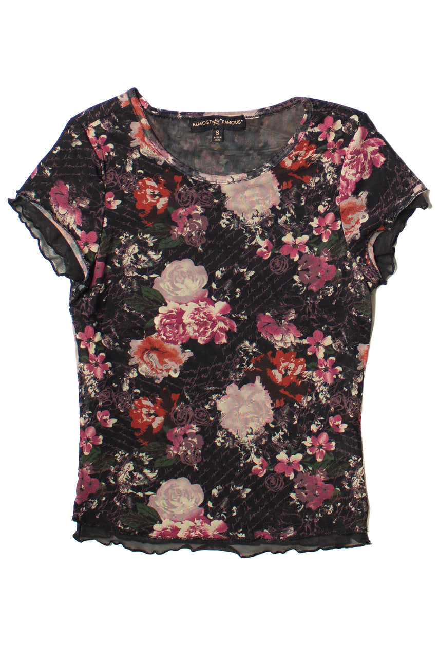 Rose Script Mesh Tee
