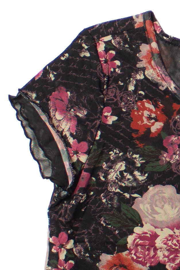 Rose Script Mesh Tee