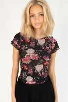 Rose Script Mesh Tee