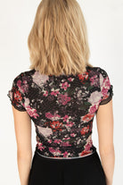 Rose Script Mesh Tee