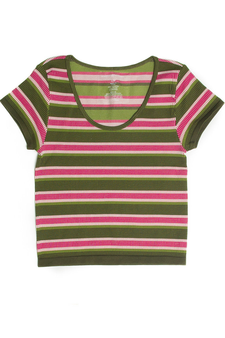 Olive Stripe Seamless Shirt