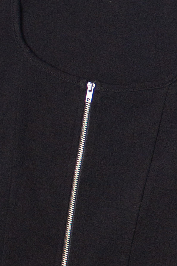 Black Zip Front Tee