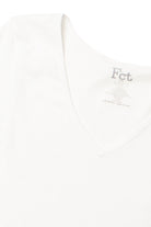 White Seamless V Neck Tee