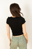 Black Seamless Crew Neck Shirt