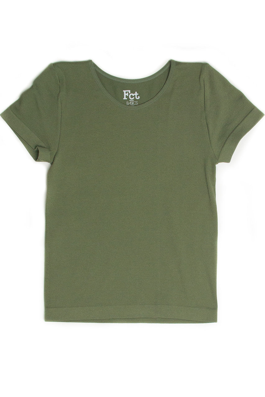 Olive Seamless Crew Neck Shirt