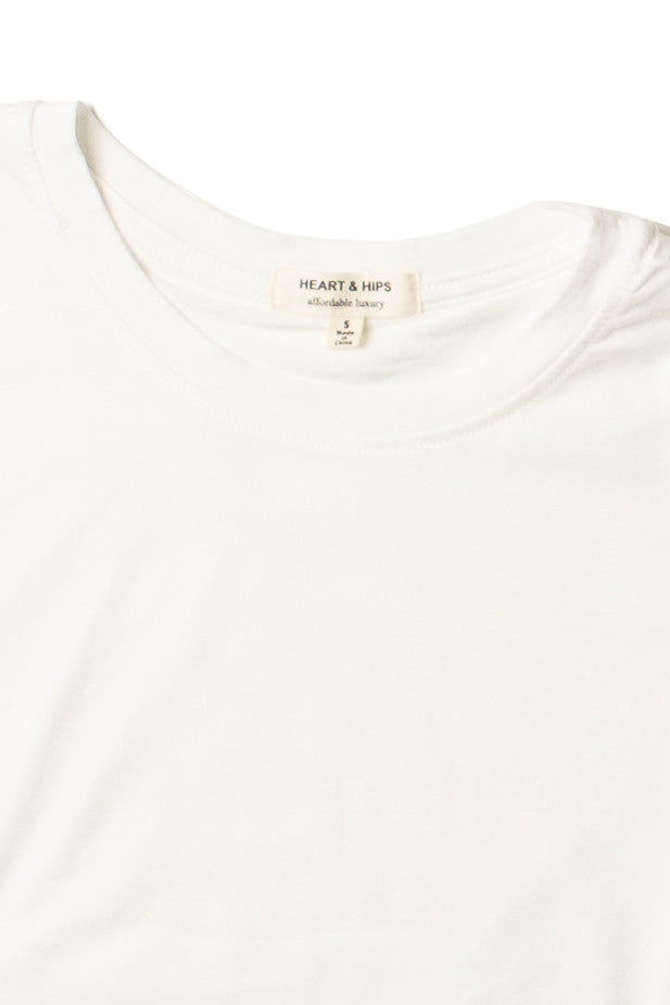 White Short Sleeve Crop Tee