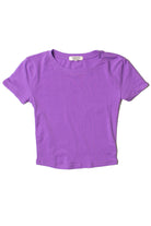Electric Purple Short Sleeve Crop Tee
