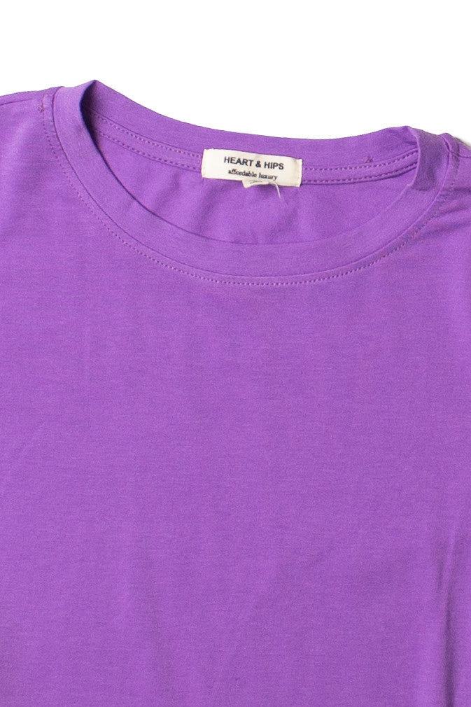 Electric Purple Short Sleeve Crop Tee