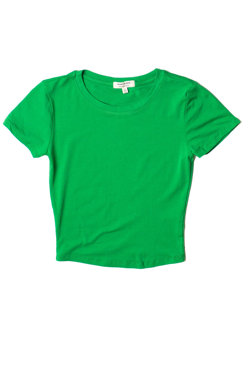 Grassy Green Short Sleeve Crop Tee