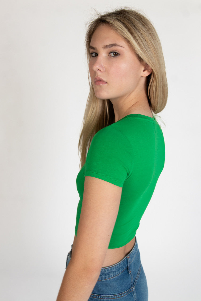 Grassy Green Short Sleeve Crop Tee