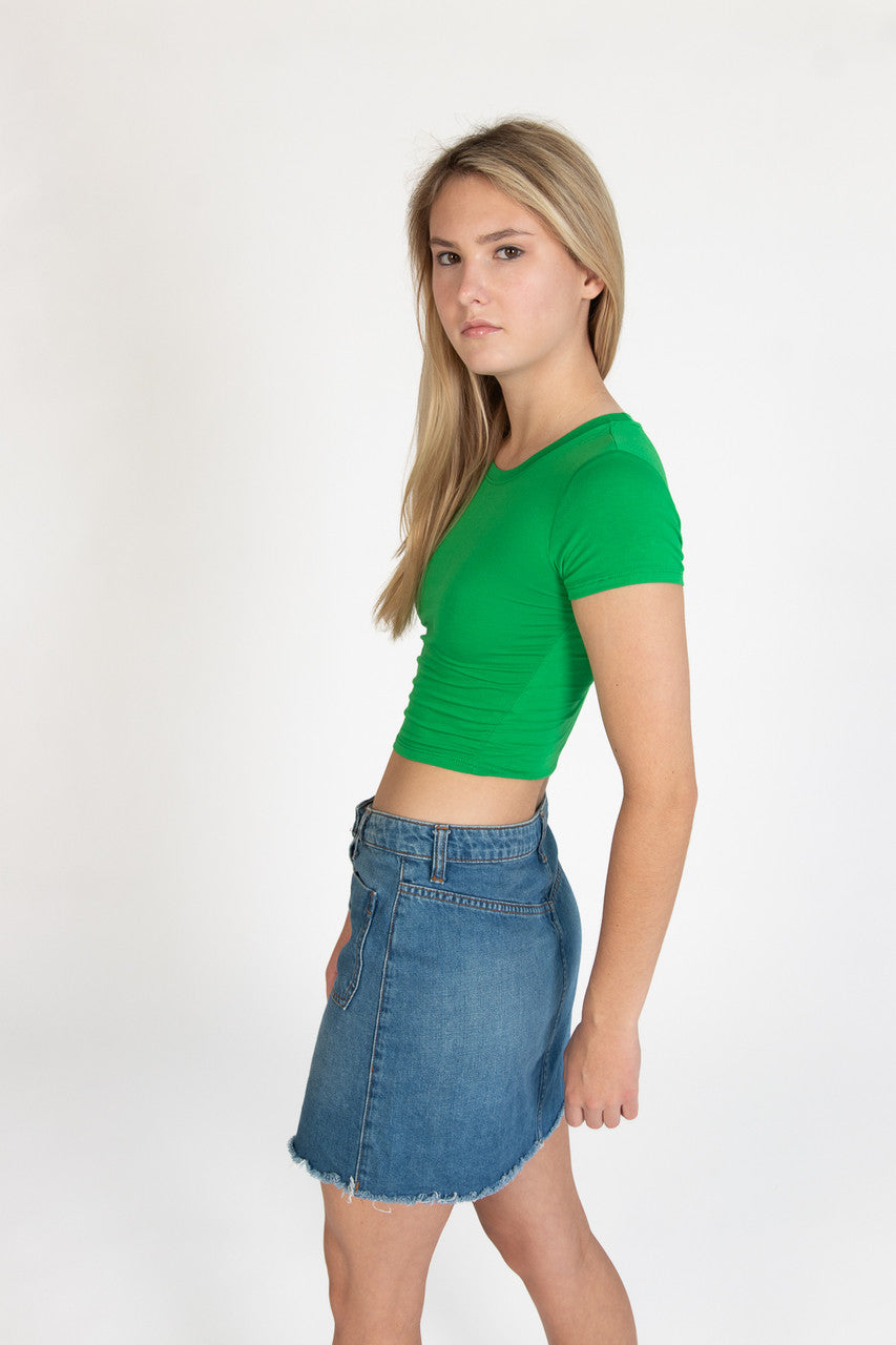 Grassy Green Short Sleeve Crop Tee