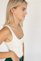 White Hook and Eye Ribbed Cami