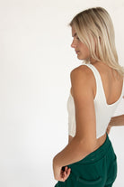 White Hook and Eye Ribbed Cami